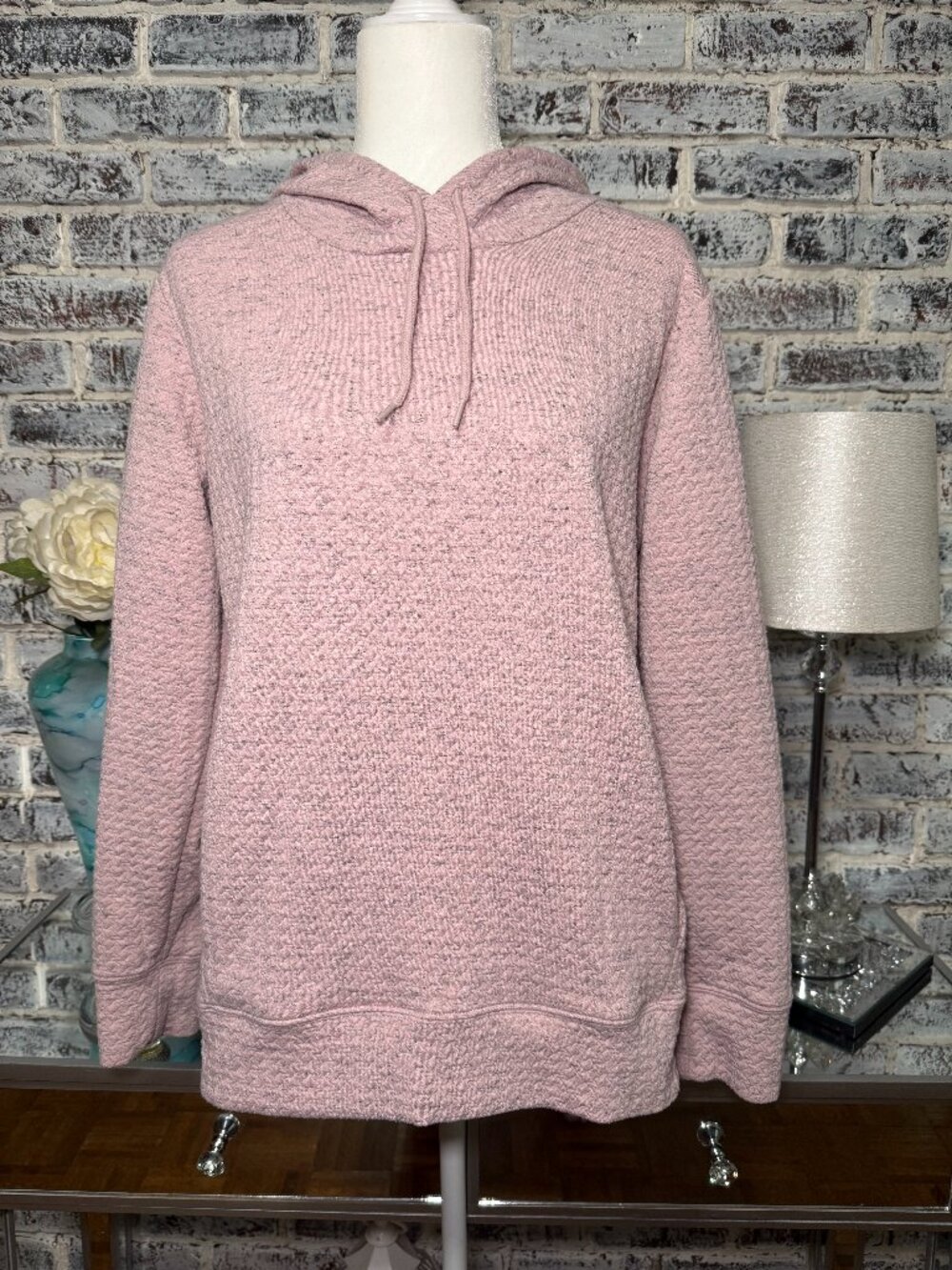 RBX Sporty Minimalist Athletic Pullover Hoodie Sweatshirt Pink Size L/G
